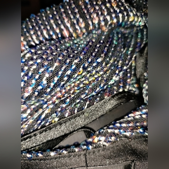 lulus sequin tie-back halter top xs cowl neck iridescent sequins cropped bodice - Picture 8 of 9